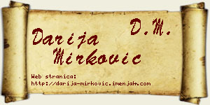 Darija Mirković vizit kartica